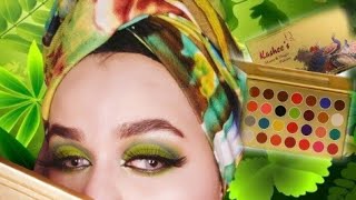 Green  matte eyelook creating by kashee's matte and magic pallette / step by step/woman high beauty