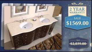 72 Inch Double Sink Bathroom Vanity with Dark Brown Finish - uniquevanities.com