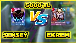 Ekrem İle 5000 TL'sine 1vs1 Attık Sensey Vs Ekrem Mobile Legends