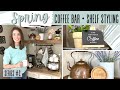 SPRING COFFEE BAR DECORATE WITH ME | SHELF STYLING TIPS | SPRING 2022 DECORATING IDEAS