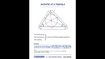 INCENTRE OF A TRIANGLE ∆.. #maths #concept #definition