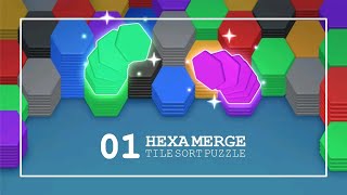 Hexa Merge: Tile Sort Puzzle | Gameplay Part.01 | Level 1-5 screenshot 1