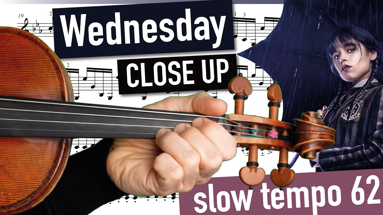 Wednesday Paint It Black CLOSE UP Slow Tempo Violin Cover