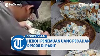 Viral Video Heboh Penemuan Uang Pecahan Rp1000 di Parit, Ini Penjelasan Sekdes