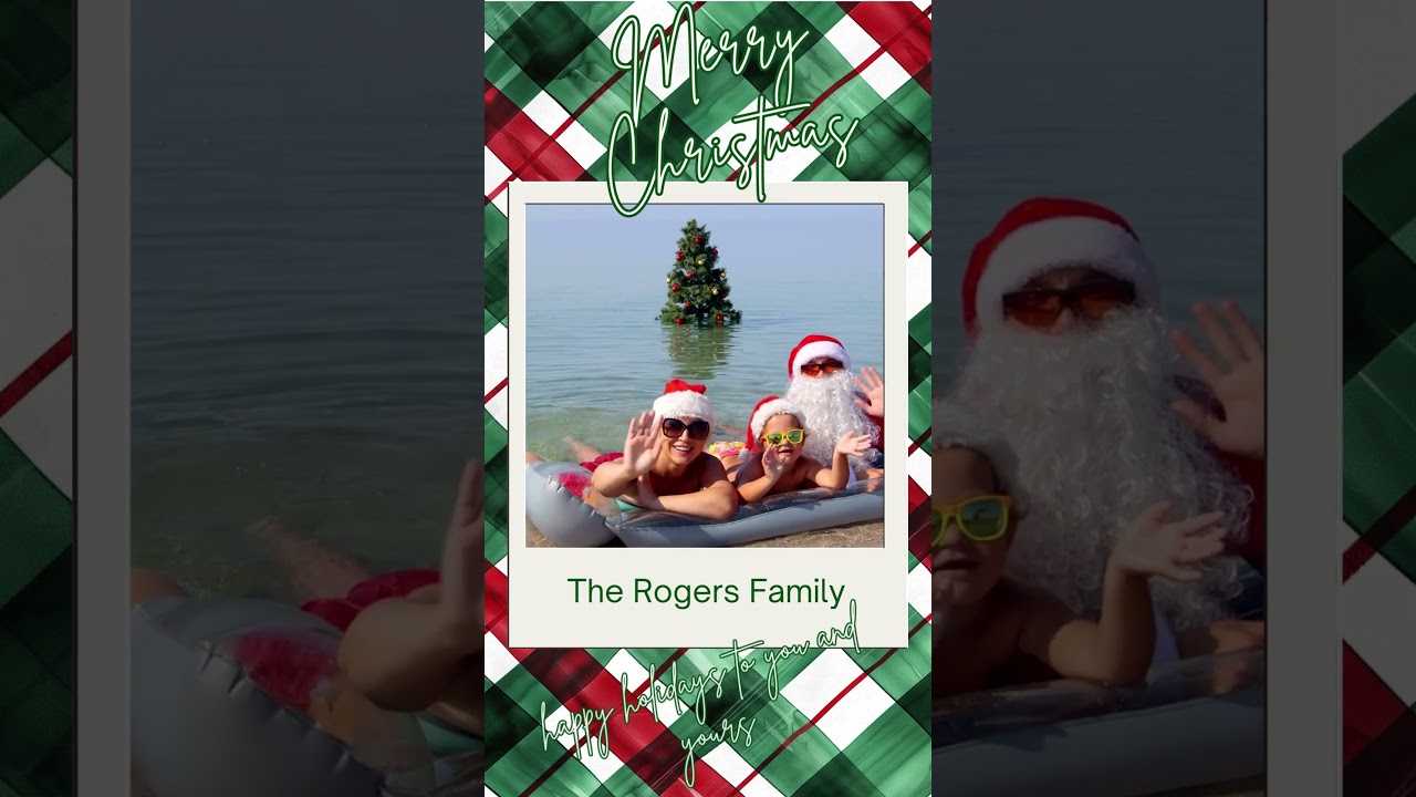 Festive Family Portrait Animated Christmas Video Greeting Card