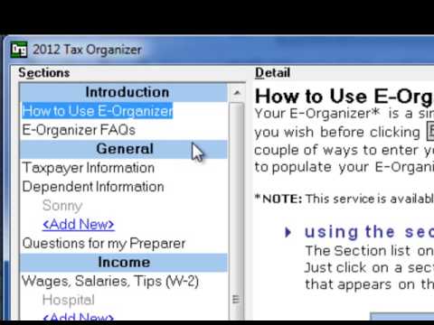 Kenyon Tax - E-Organizer Basics