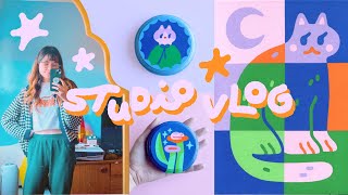 creating art for prints, how I edit product pictures, shop update prep + studio art ♡