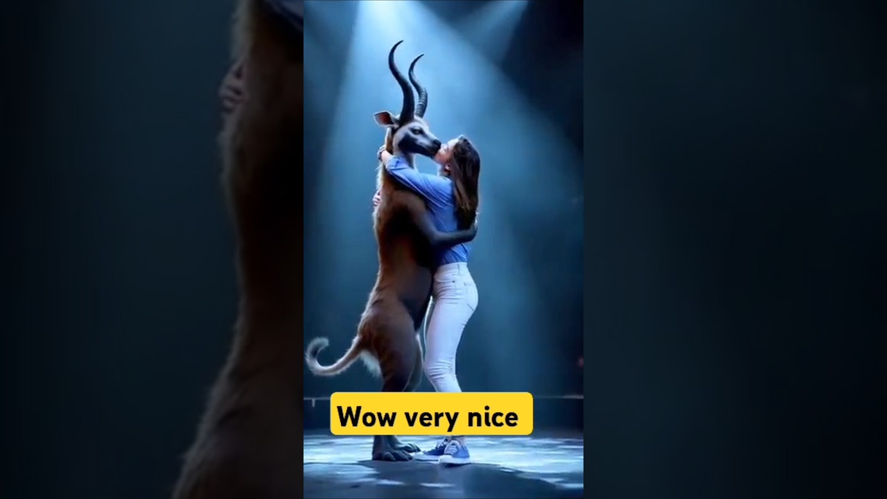 A woman dances with a Okapi on AGT 