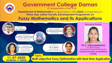 | Multi-Objective Fuzzy Optimization with Real-Time Application | Dr.C.Vijayalakshmi |🔴