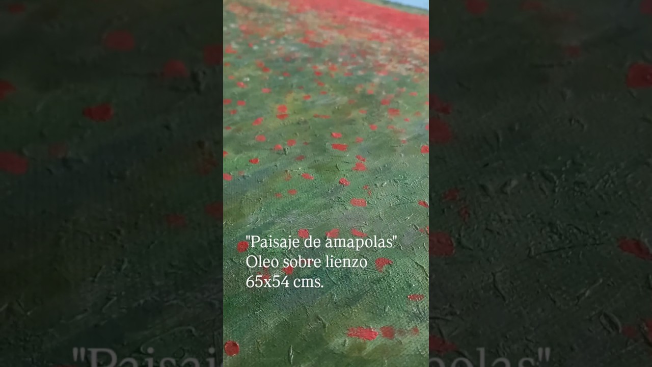 Paisaje de amapolas al oleo. #cuadrospersonalizados #arteparaprincipiantes #impresionismo