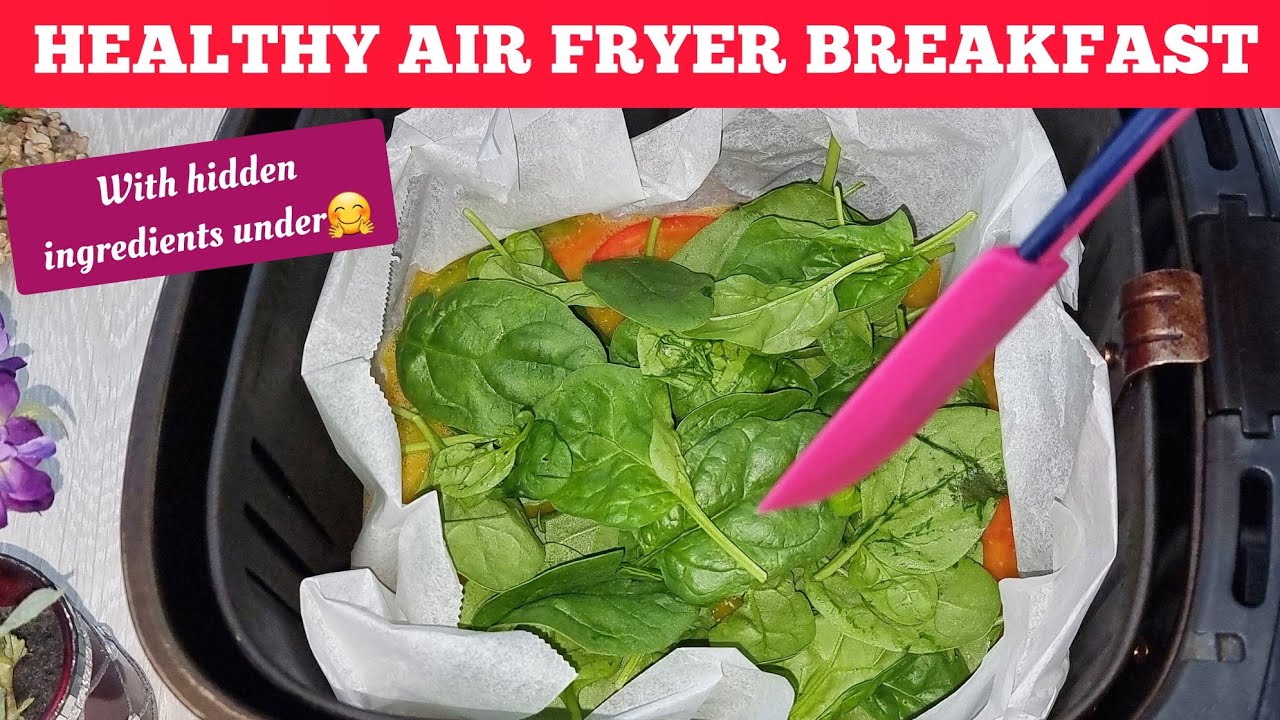 How To Make Air fryer Egg Spinach Omelette Recipe Without A Pan. Easy