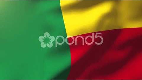 Benin Flag Waving In The Wind. Looping Sun Rises Style. Animation Loop