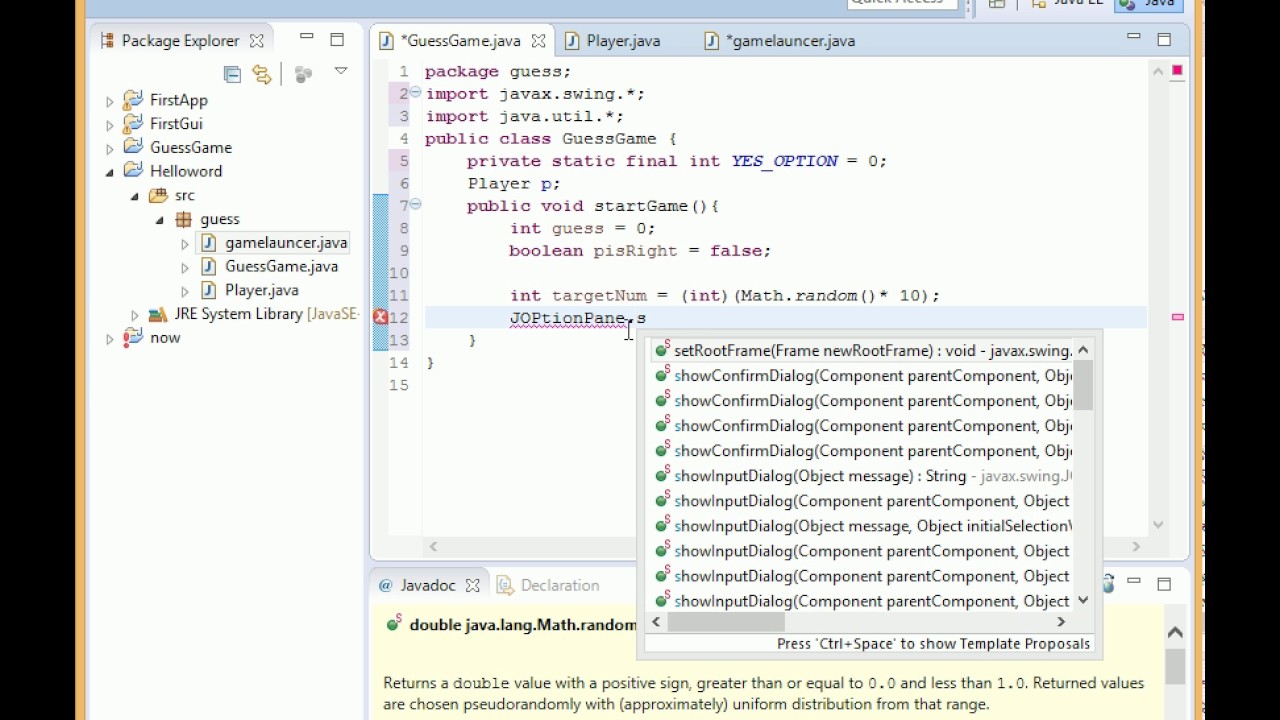 Develep the geussing game JOptionPane Java programming - YouTube