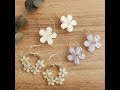 貼付フラワーとレジンで作る♪フープピアス