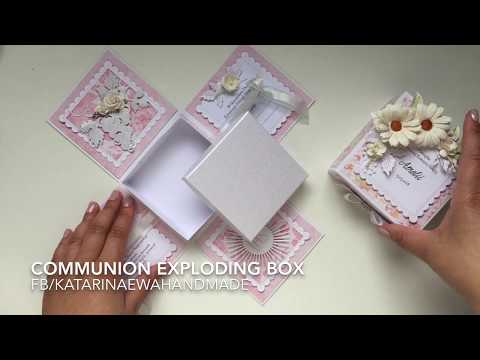 Communion exploding box | Pamiątka Pierwszej Komunii w formie exploding boxa