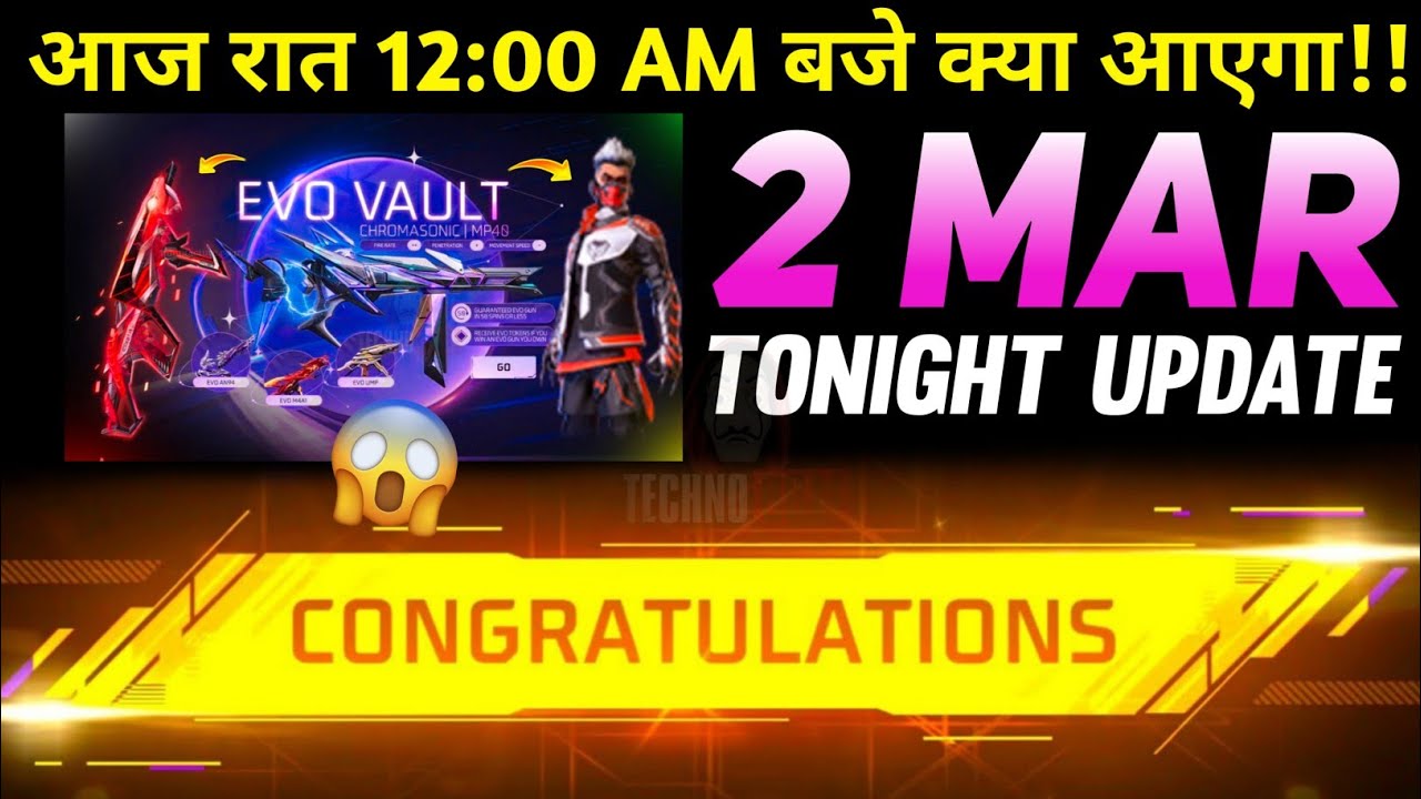 2 MARCH 🔥FREE FIRE TONIGHT UPDATE+2 MAR FREE REWARDS | FF NEW EVENT ...