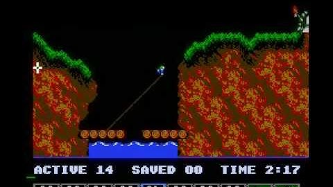 Lemmings (NES) tricky level 3 solution