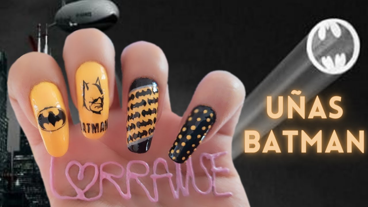 Diseño de Uñas de Batman │Tutorial Nails ? - YouTube