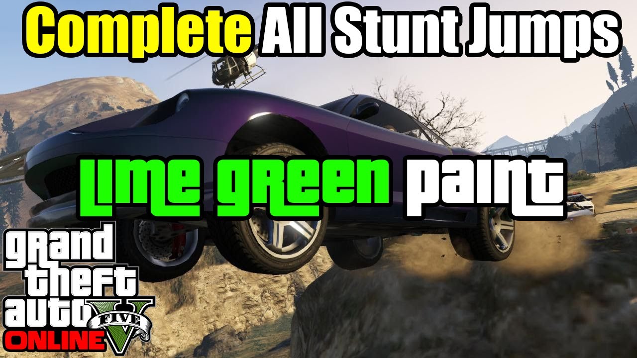 GTA 5 Online Complete Stunt Jumps for Lime Green Paint Job on GTA