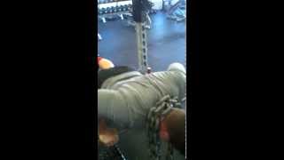 Chain drop set modified Grip 3 push up on bar