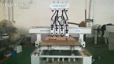 S1-IV Cabinet Door CNC Router with 4 Spindles