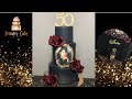 BLACK AND GOLD 50TH BIRTHDAY CAKE | PASTEL DE 50 ANOS