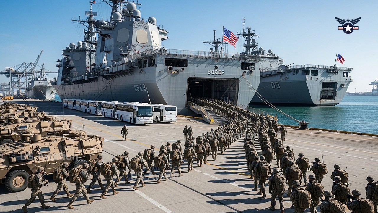 2500 военнослужащих на борту USS Boxer (LHD-4) проводят операцию быстрого реагирования в море