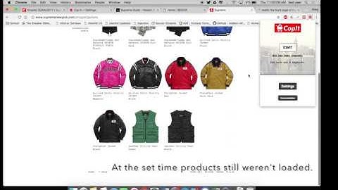 Supreme Extension Bot Copit.fr Add to cart Multi keyword Box Logo Video