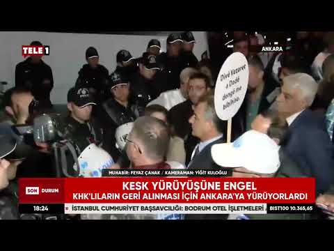 TELE1   KESK'li İhraçlar Yürüyor   SES önü   Adalet Bakanlığı Yürüyüş   Polis Ablukası
