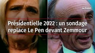 Présidentielle 2022 : un sondage replace Le Pen devant Zemmour