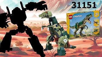 Transformer  Dinobot Grimlock / Dinosaur . LEGO 31151 alternate built /  Wild Safari Animals