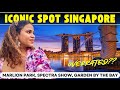 Solo Trip to Iconic Spots of Singapore Merlion, Marina Bay &amp; Spectra Show! Overrated??? #singapore