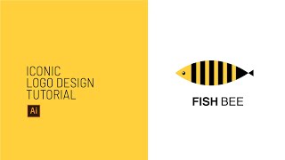 iconic fish bee logo design tutorial Bangla