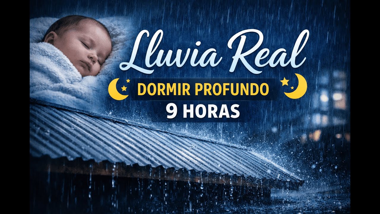 🌙 Sonido de Lluvia Nocturna para Dormir bebés | Ruido Blanco | 9 Horas