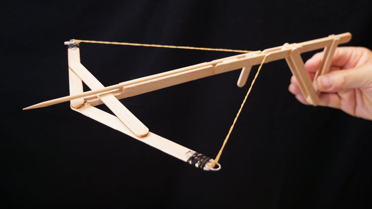 割り箸 DIY】Popsicle Stick Crossbow - YouTube