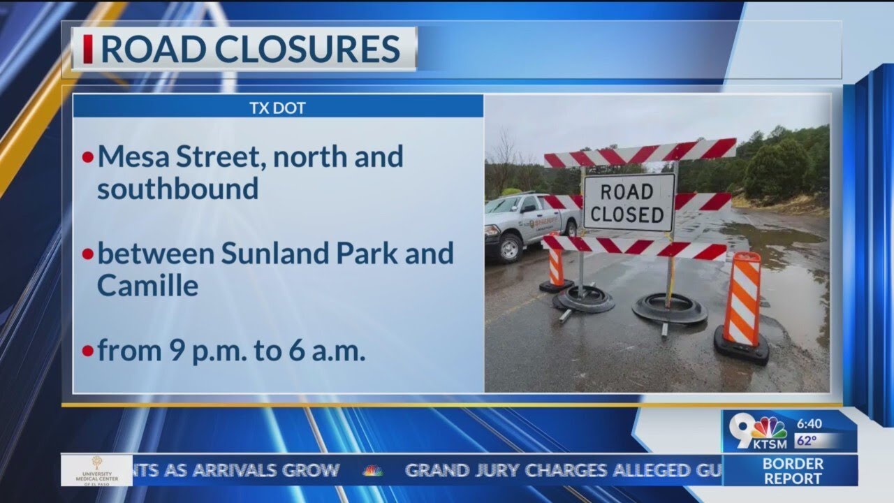 Mesa Street Rehabilitation Project; Road closures to watch out for ...