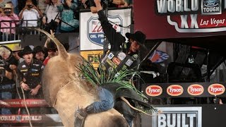 WINNING RIDE: J.B. Mauney rides Bruiser for 92.75 points (PBR)