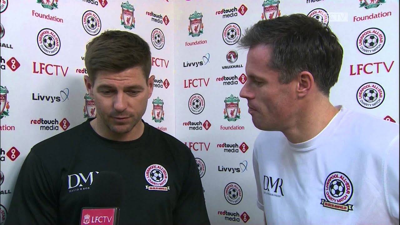 Steven Gerrard and Jamie Carragher talk ahead of kick-off at All-Star  charity match at Anfield