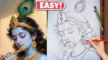 Lord krishna drawing | Janmashtami drawing | How to draw Lord Krishna 🙏