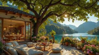 Warm Spring Balcony Jazz - Lake View Café Ambience for Calm Focus and Relaxation screenshot 3