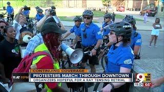 Demonstrators demanding third trial for Ray Tensing hold peaceful march in Over-the-Rhine
