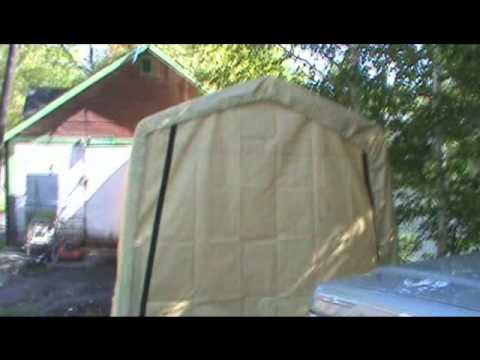 how to clean snow off shelterlogic portable tarp garage