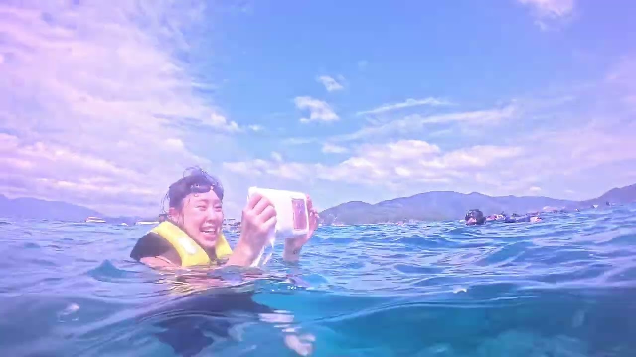 Let's swim in the sea together, let's go to amazing places together.