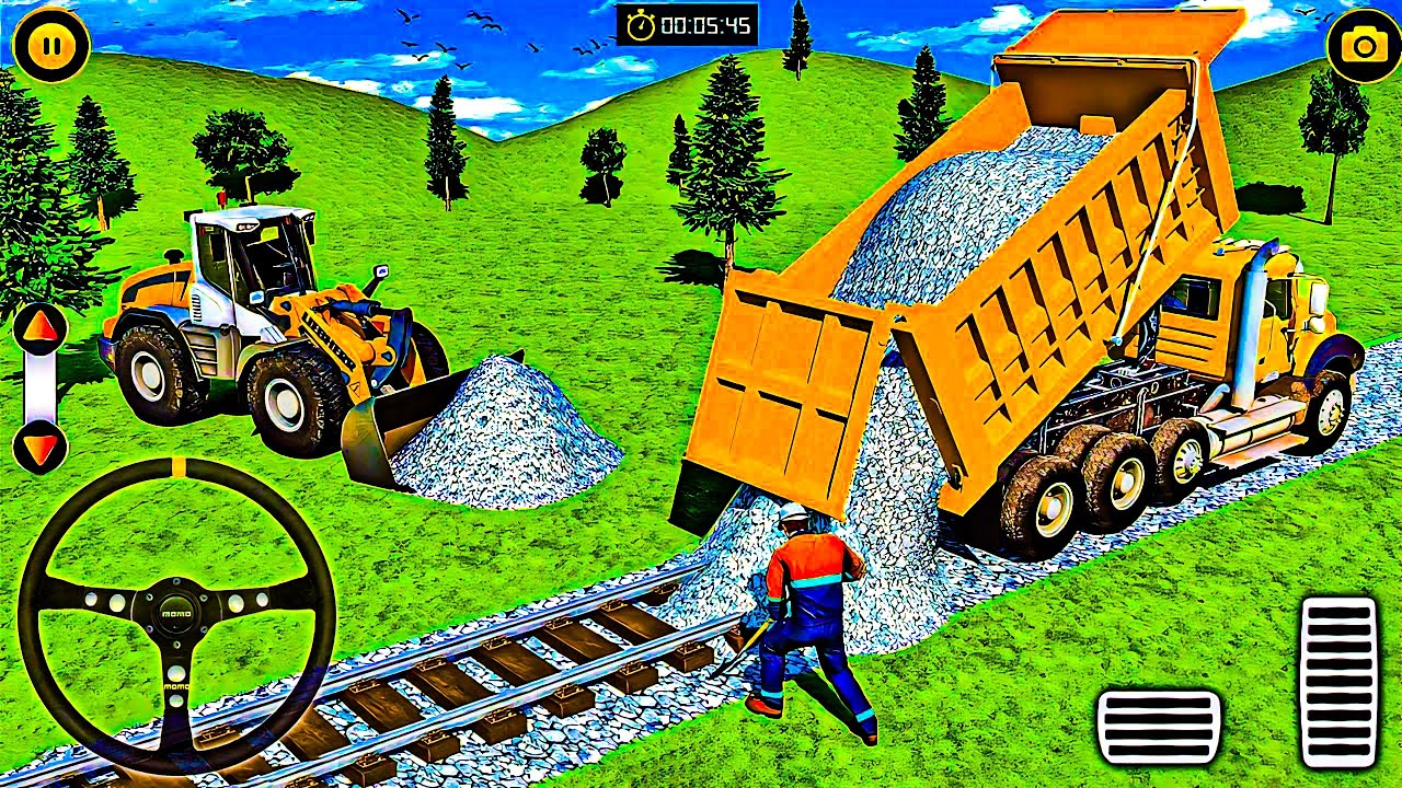 "How to Build a Railway Track 🚆 | Construction Simulator 3D Gameplay | Train Builder Android Game"