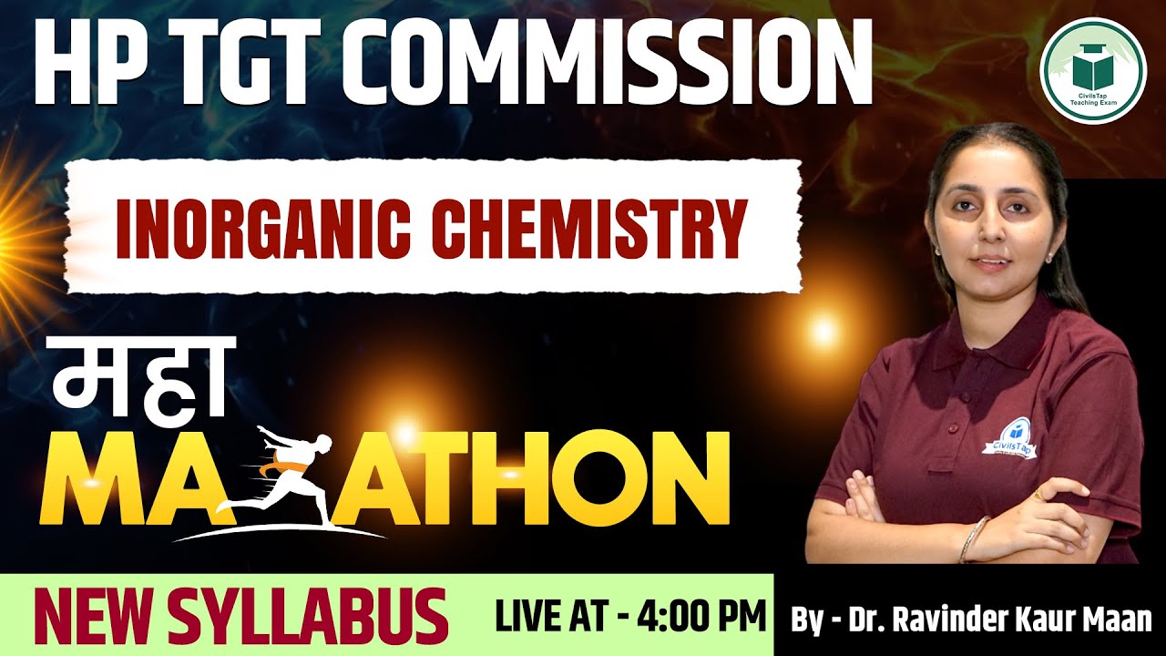 HP TGT Commission | Chemistry Maha Marathon | New Syllabus | By Dr. Ravinder Kaur Maan | Civilstap