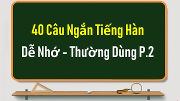 [Tập 29 - 5000 CÂU TIẾNG HÀN THÔNG DỤNG] 40 CÂU TIẾNG HÀN NGẮN DỄ NHỚ - THƯỜNG DÙNG