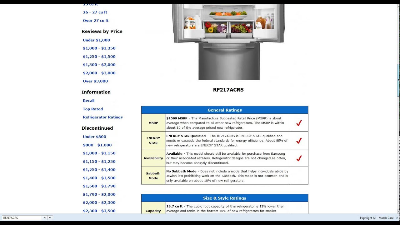 Samsung RF217ACRS Refrigerator Review - Updated - YouTube