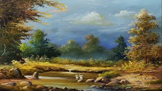 How I Paint Landscape Just By 4 Colors Oil Painting Landscape Step By Step 26 By Yasser Fayad