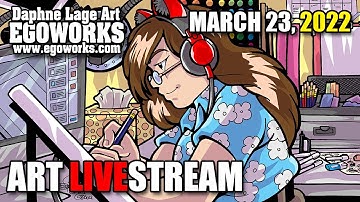 🦄 ART LIVESTREAM 03-23-2022 |  NIGHT WOLF Kickstarter Print - Traditional Inking | Rated 13+
