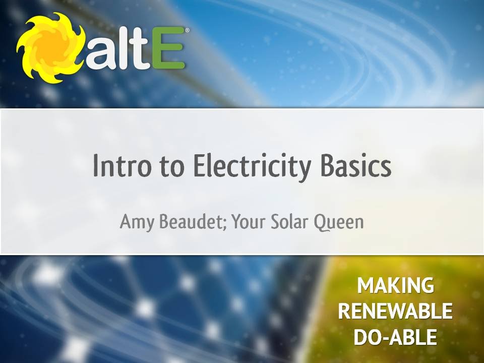 Introduction to Electricity Basics (First step to Solar) - YouTube
